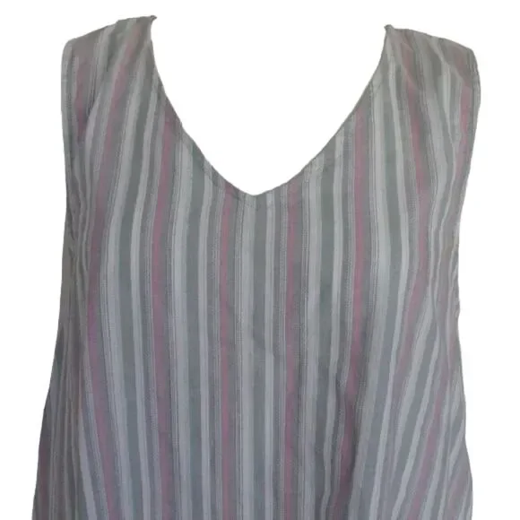 FRESH PRODUCE Dress, L, Melody, Tiered Skirt, V-neck, Crisp cotton, Stripes - Picture 2 of 14